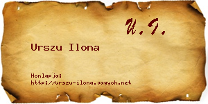 Urszu Ilona névjegykártya