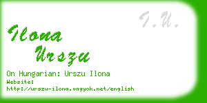 ilona urszu business card